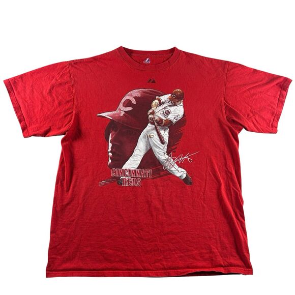 Cincinnati Reds Joey Votto Graphic Shirt Men’s XL Majestic Helmet Jersey Y2K - Picture 2 of 13